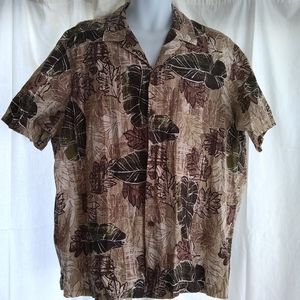 RJC Mens Hawaiian Shirt Size 2XL Green White Tropi